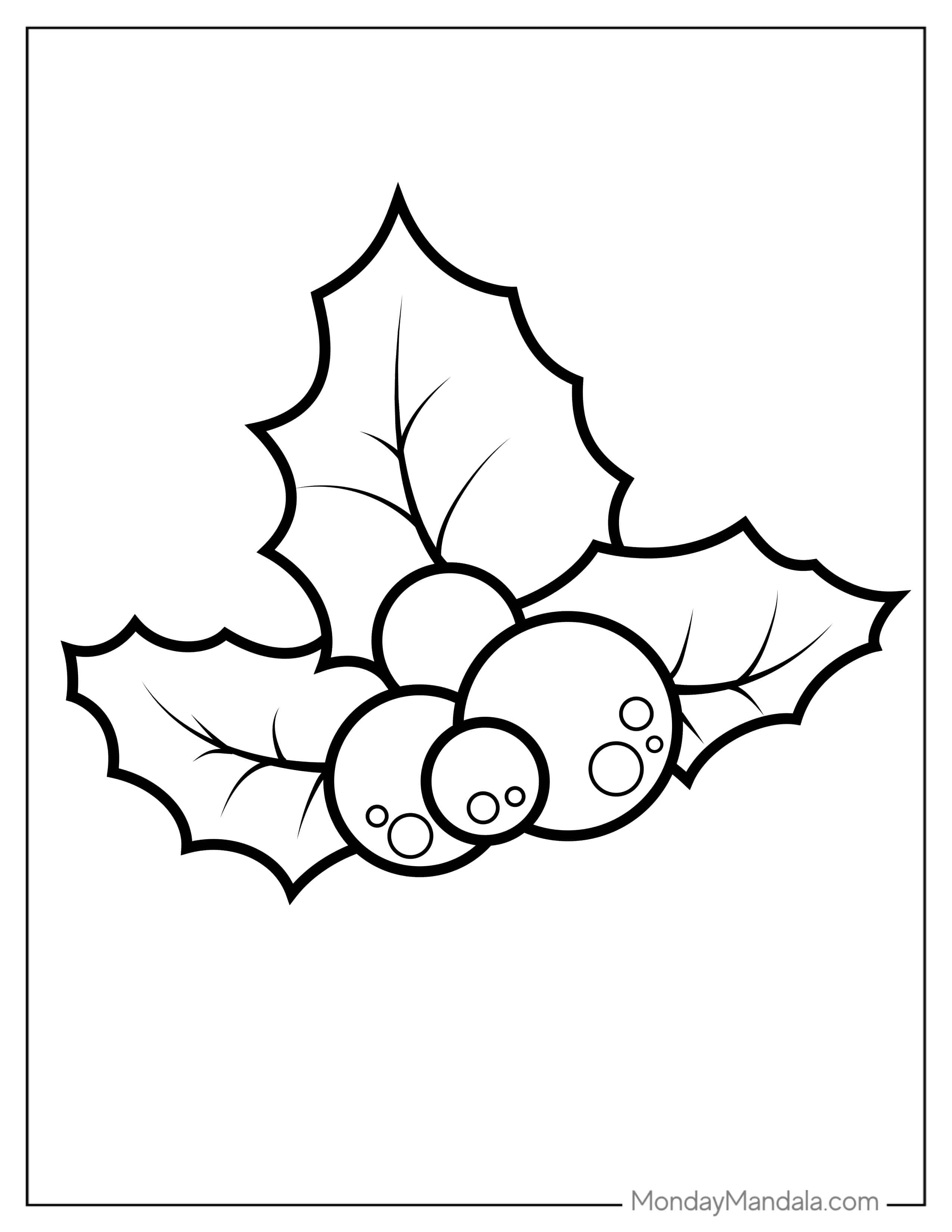 Easy To Color Mistletoe For Preschoolers coloring page