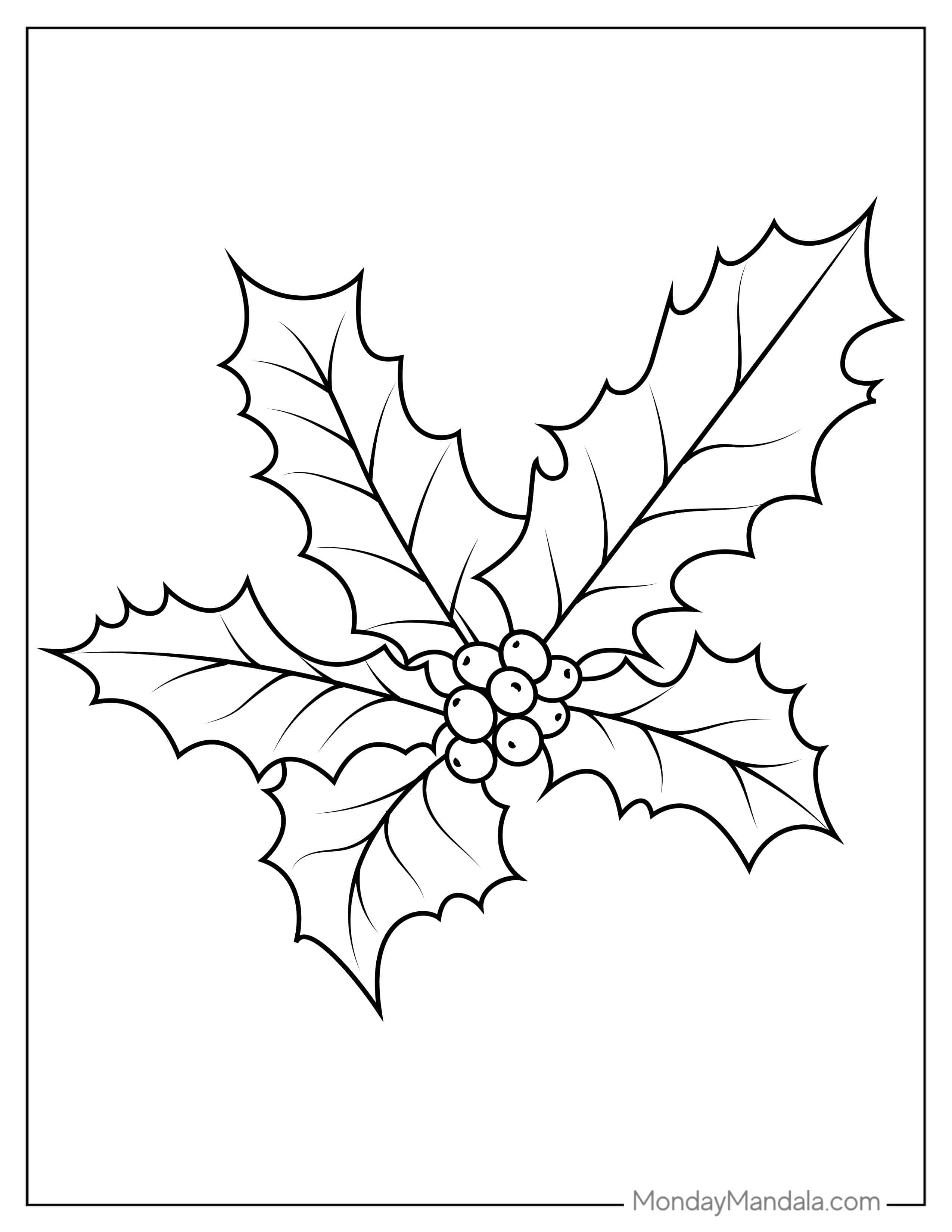 Simple To Color Mistletoe For Kids coloring page