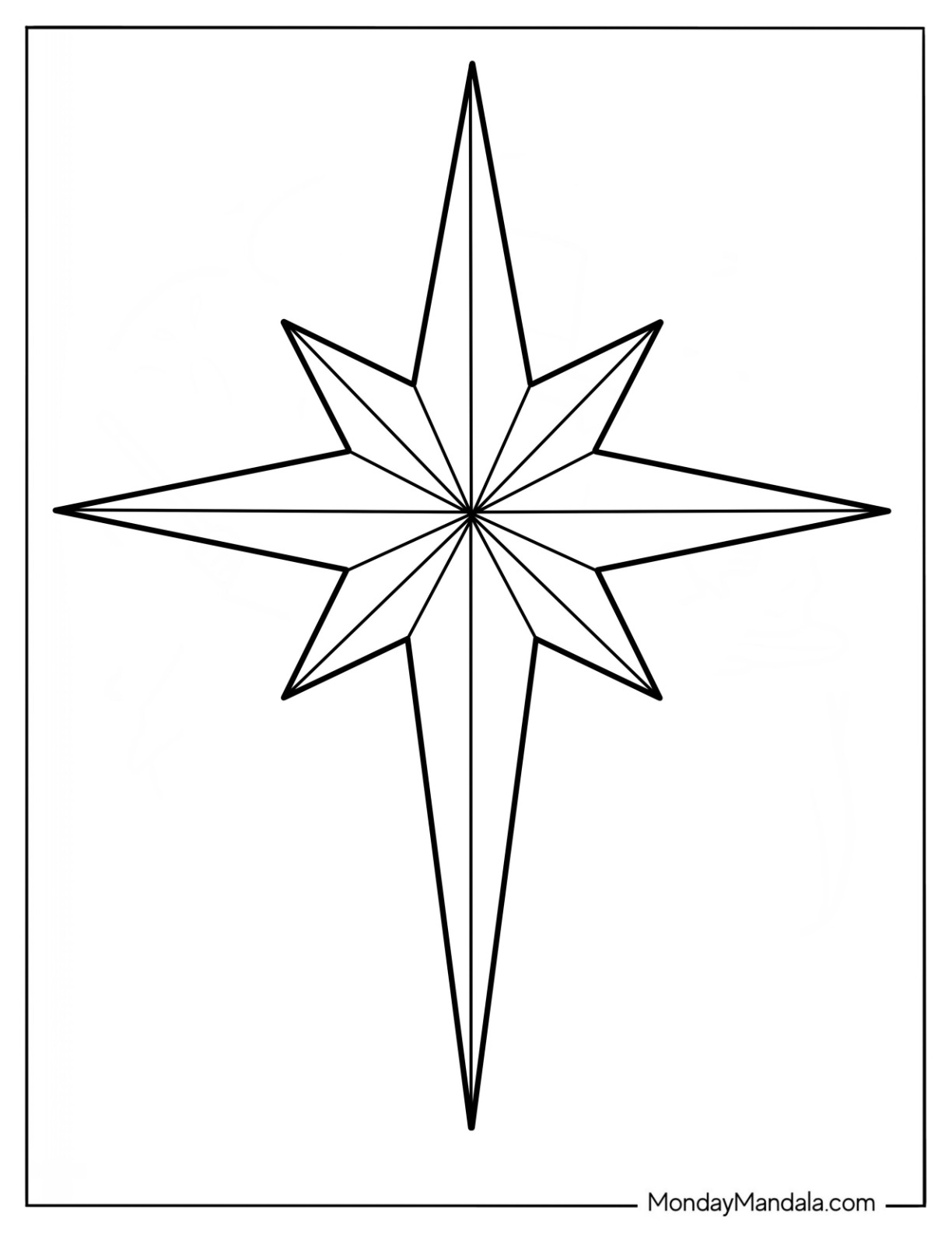 Nativity Coloring Page Star For Kids coloring page
