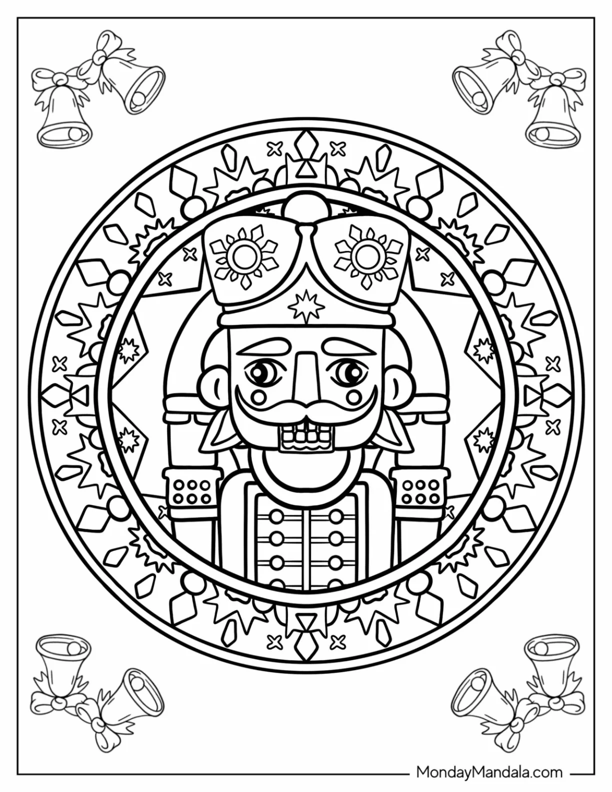 Elaborate Nutcracker Coloring Page Mandala coloring page — printable line art