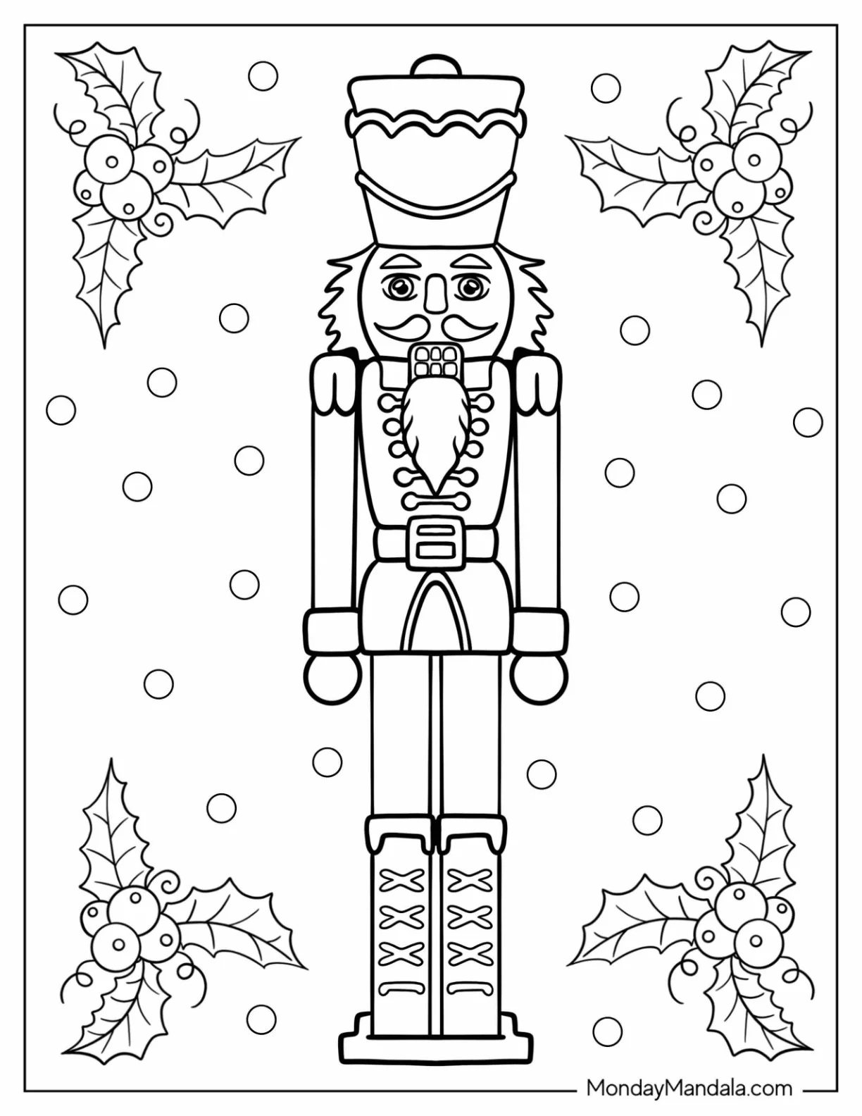 Nutcracker Coloring Page Guard With Simple Details For Kids coloring page — printable line art