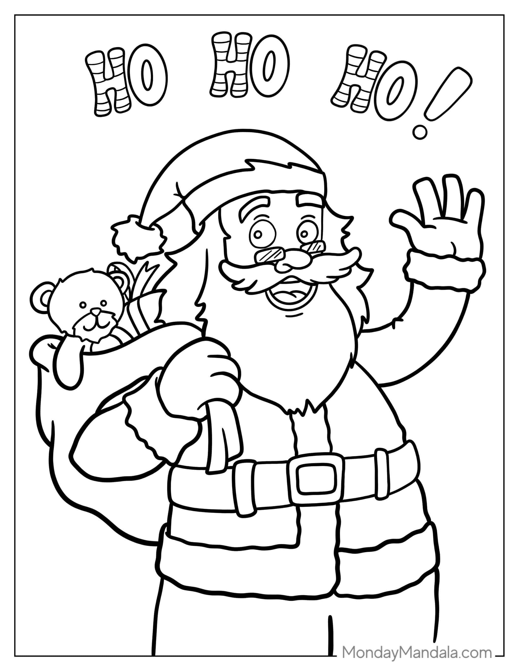 Ho Ho Ho Santa Coloring Page For Kids coloring page
