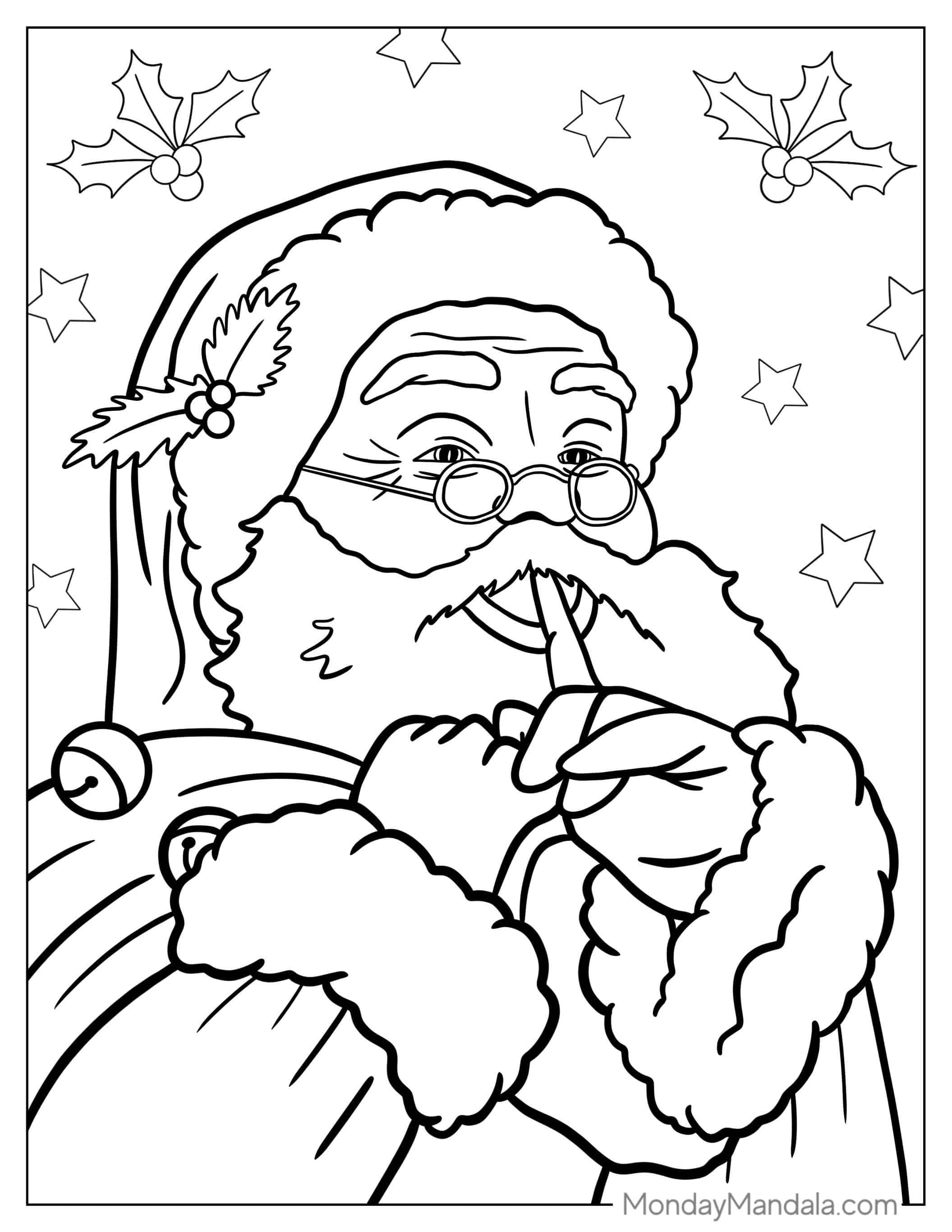 Old Fashioned Santa Coloring Page coloring page