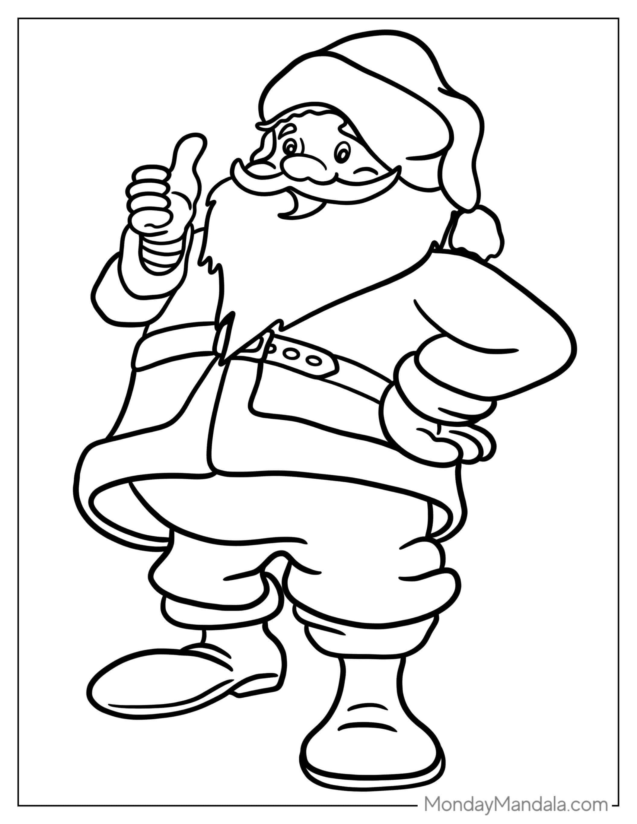Plump Looking Santa To Color For Kids coloring page — printable line art