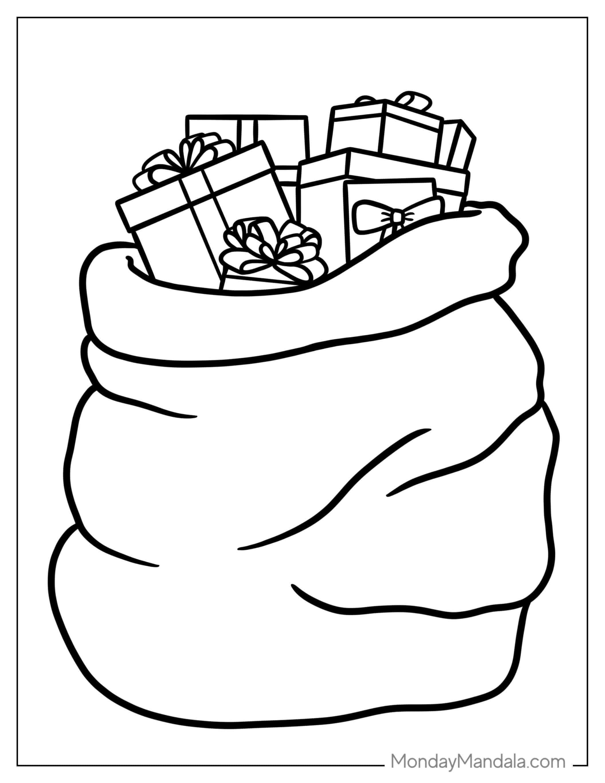 Santa_s Sack Of Toys To Color coloring page