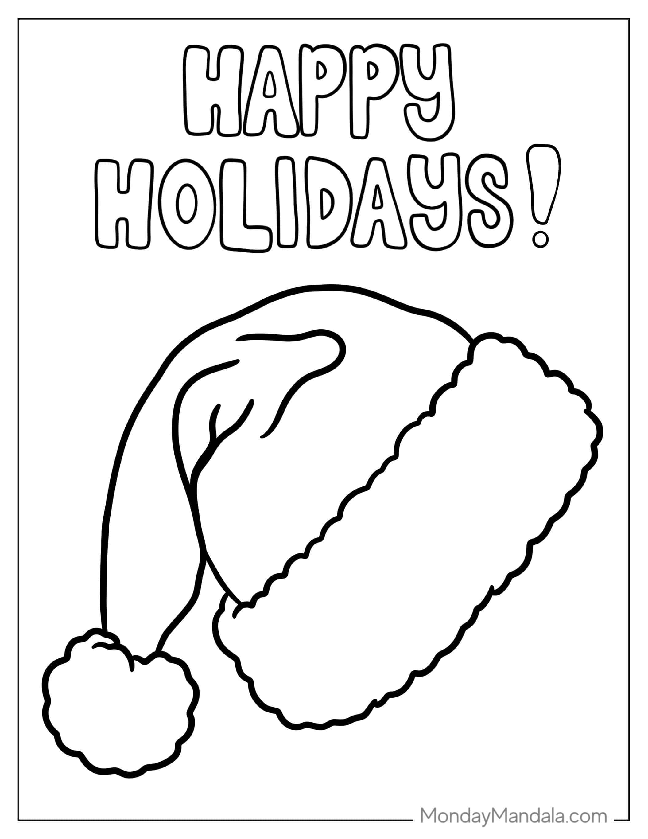 Santas Hat Coloring Page coloring page