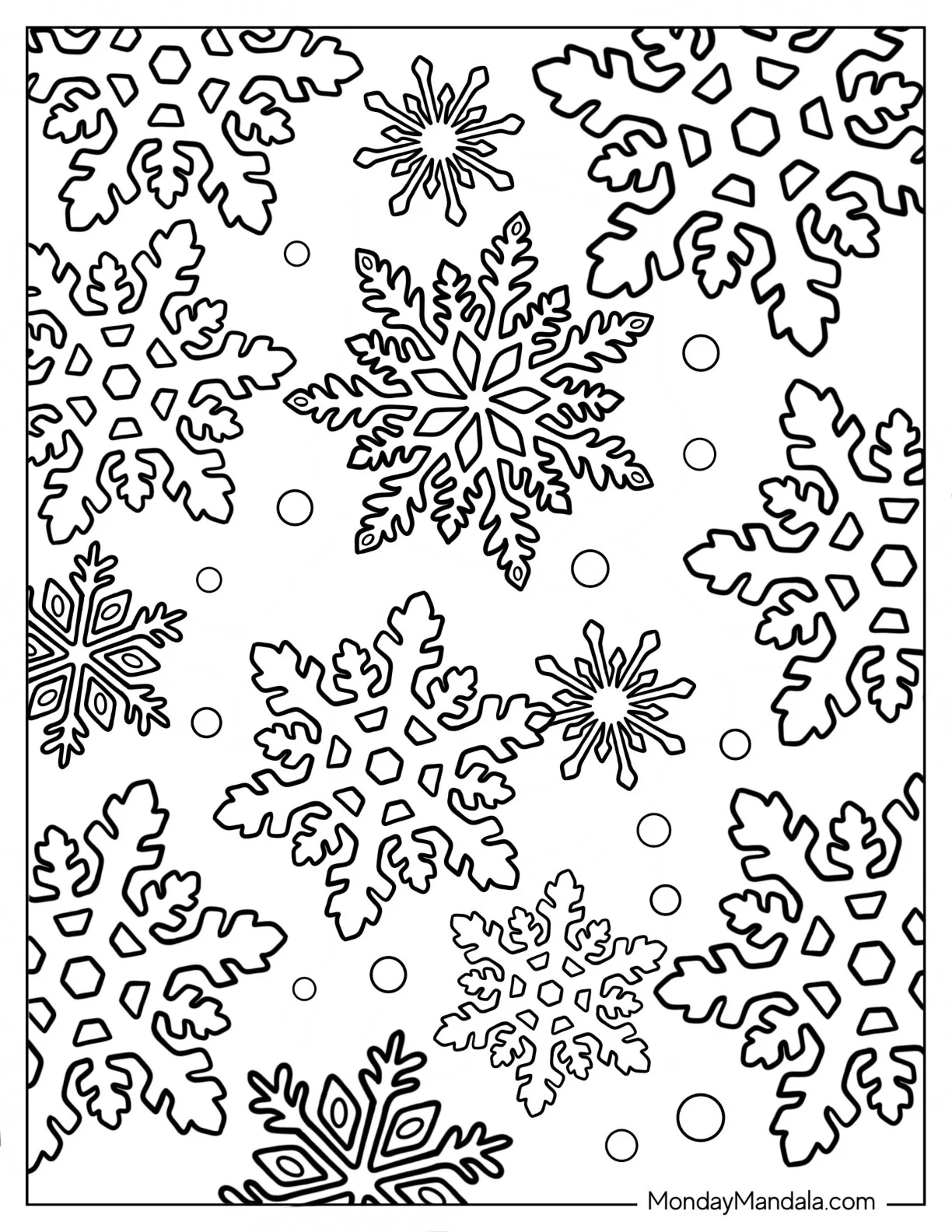 Full Page Of Intricate Snowflake Coloring Page coloring page
