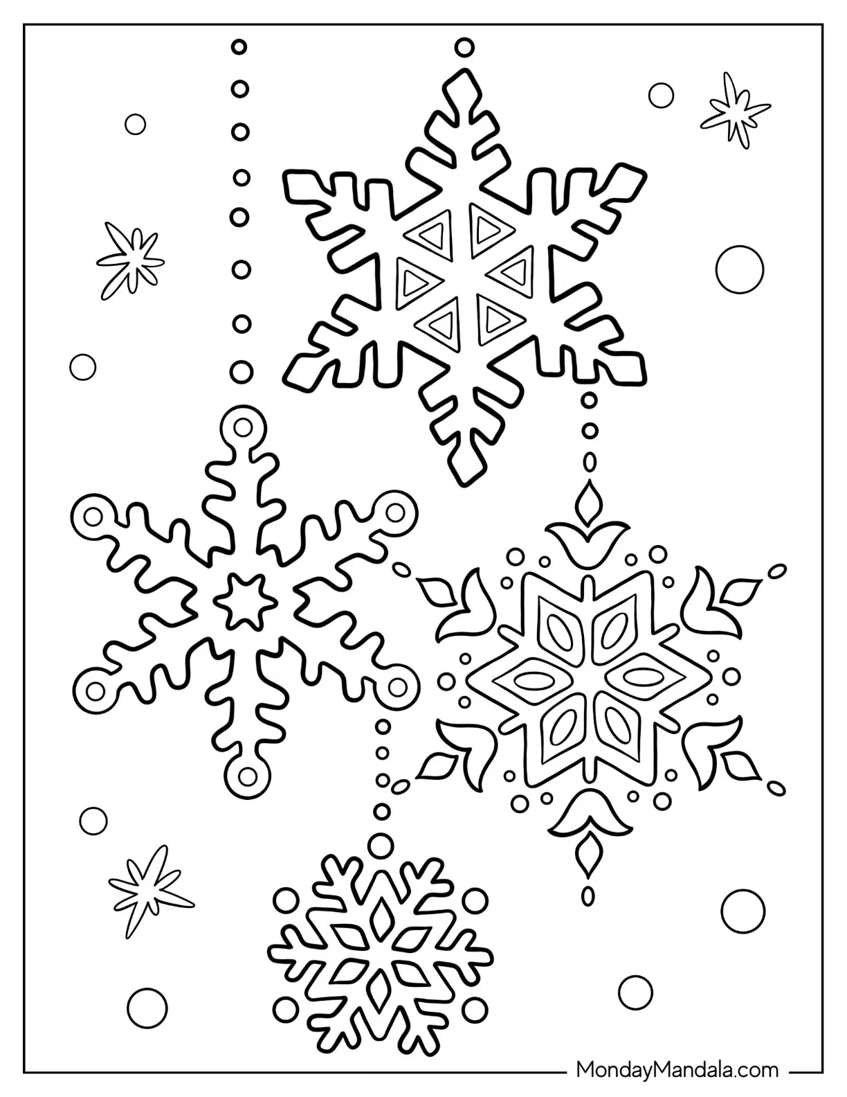 Snowflake Coloring Page Ornaments coloring page