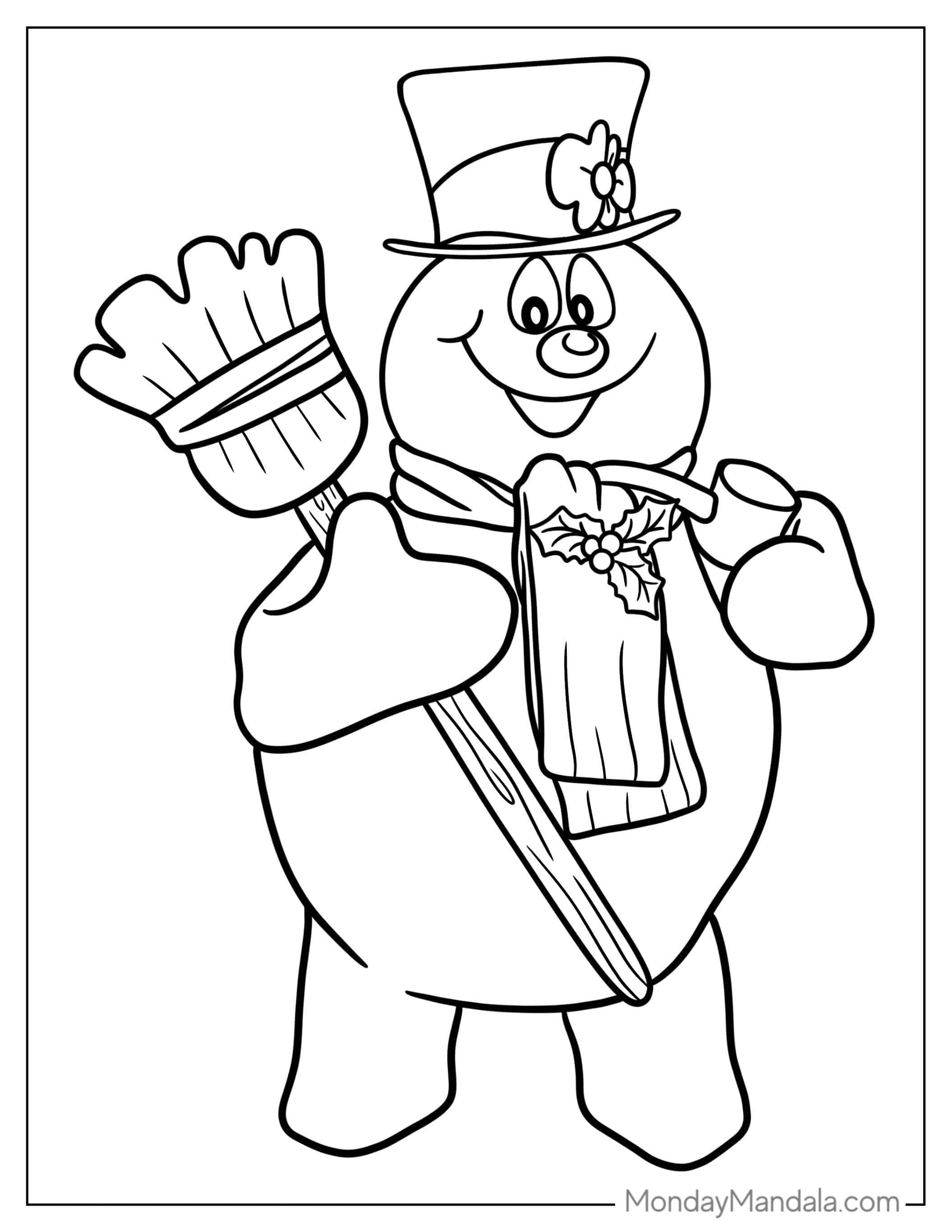 Coloring Sheet Of Frosty The Snowman coloring page