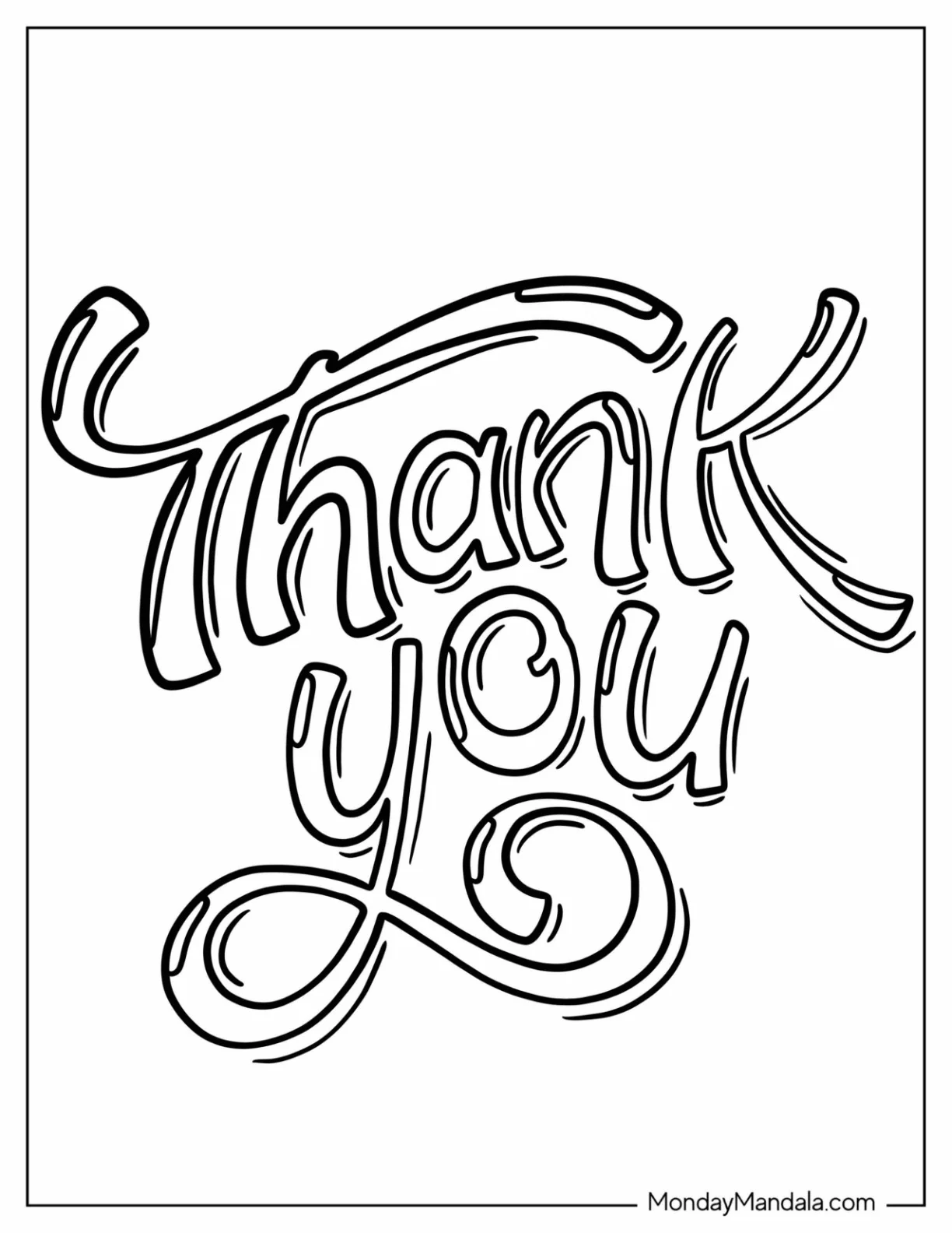 Thank You Coloring Page Lettering coloring page