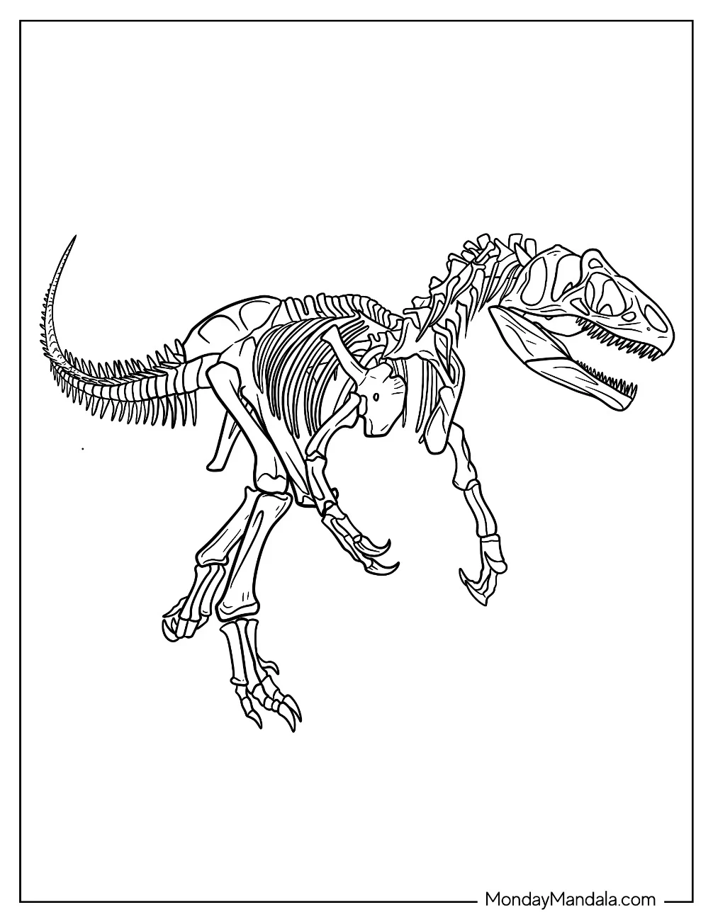 Allosaurus Coloring Page Skeleton coloring page