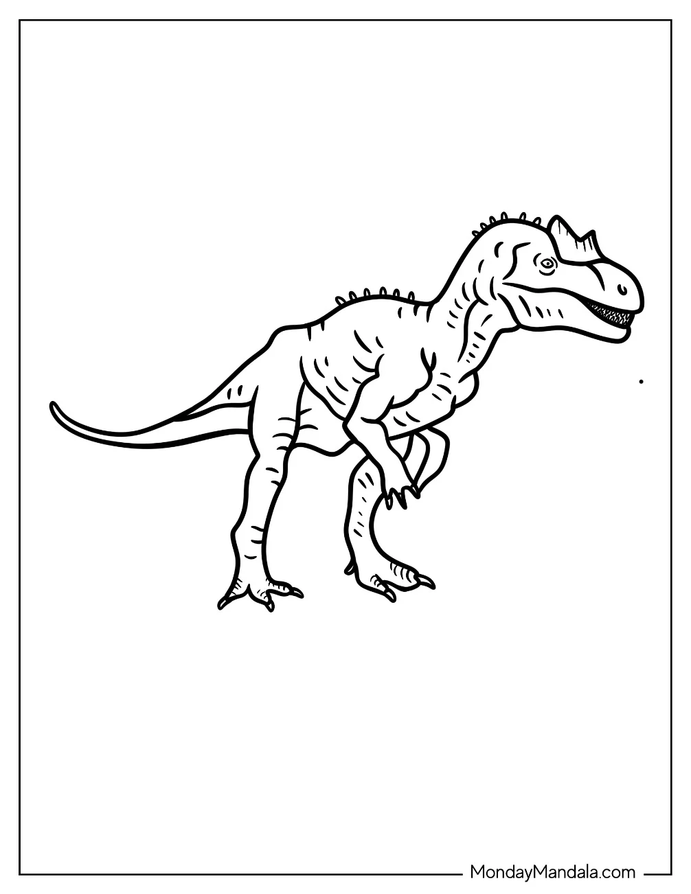 Easy Allosaurus Coloring Page Outline coloring page