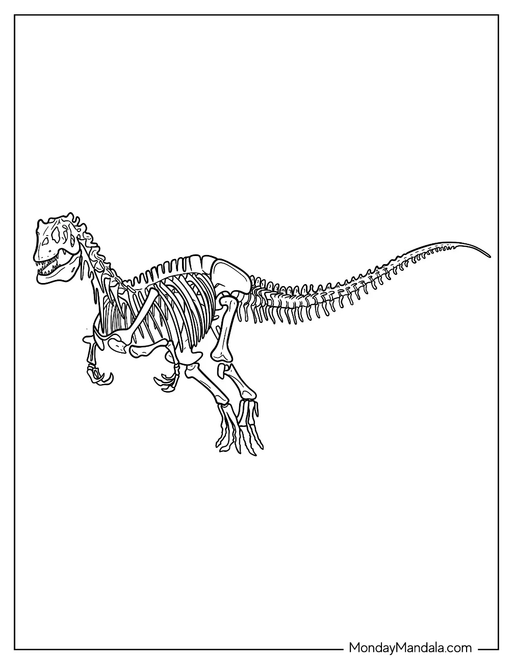 Realistic Allosaurus Coloring Page coloring page