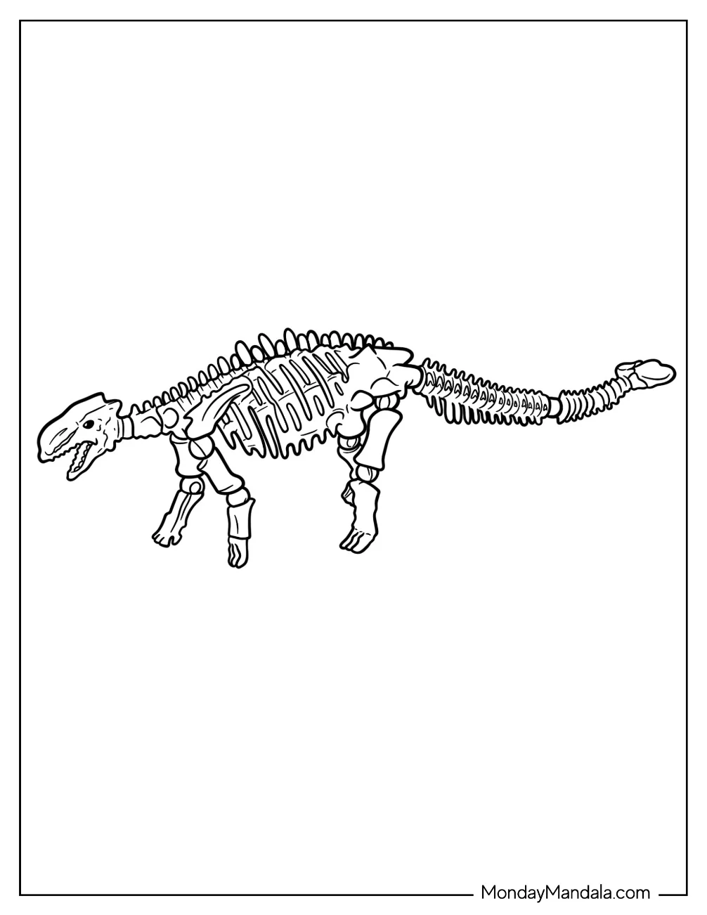 Ankylosaurus Coloring Page Skeleton coloring page — printable line art