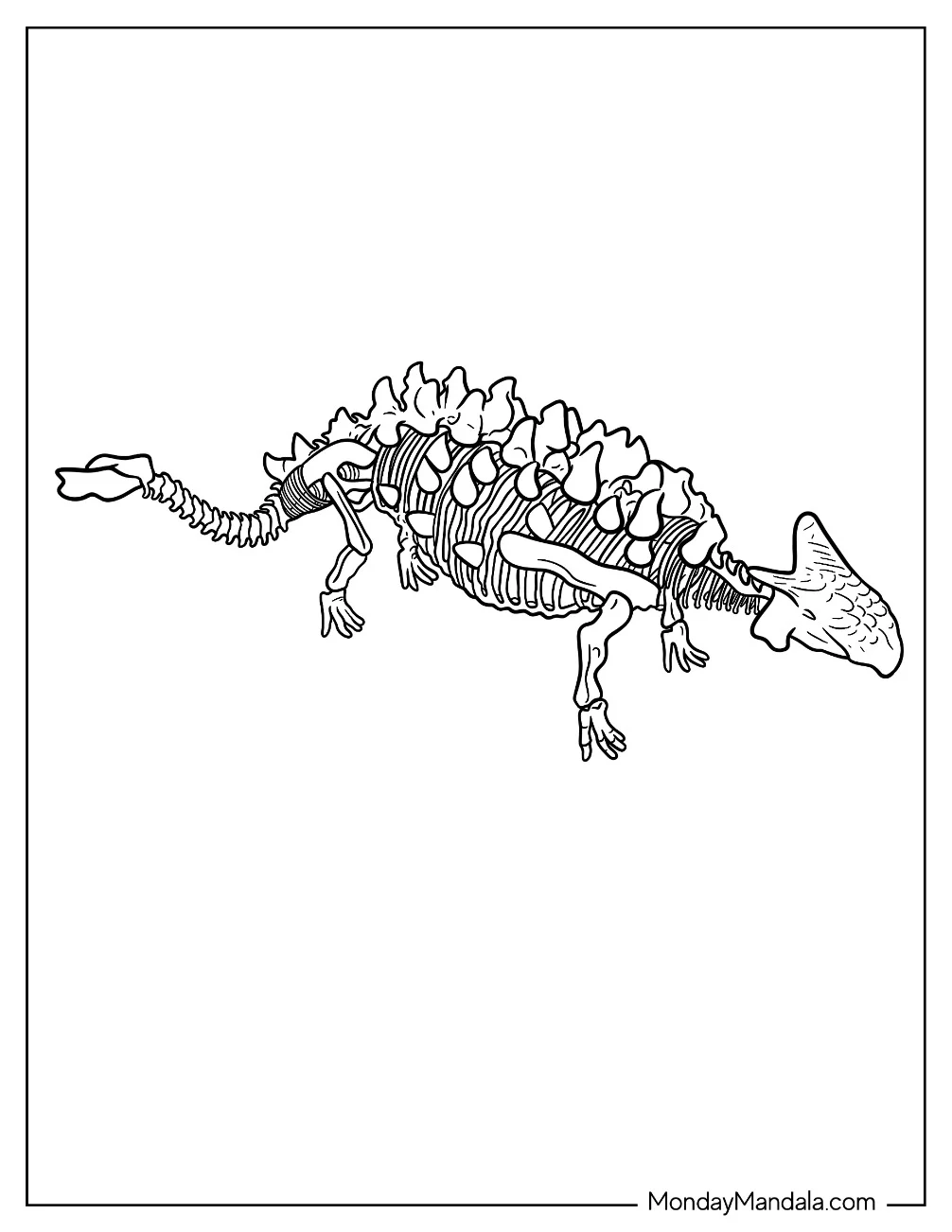 Simple Ankylosaurus Coloring Page Skeleton coloring page