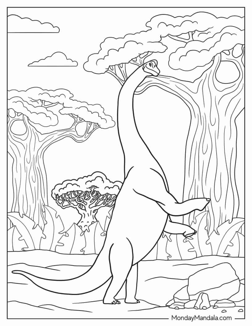 Brachiosaurus Standing On Hind Legs Coloring Page coloring page
