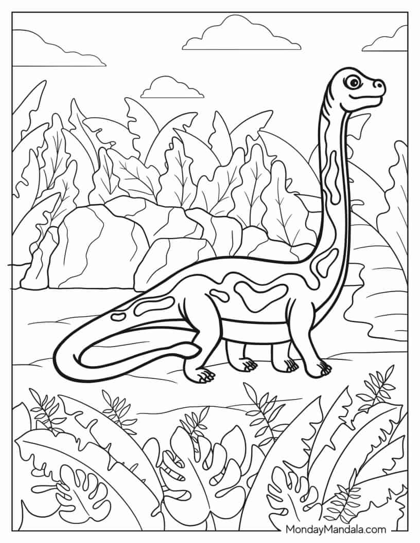 Cute Brachiosaurus Coloring Page coloring page