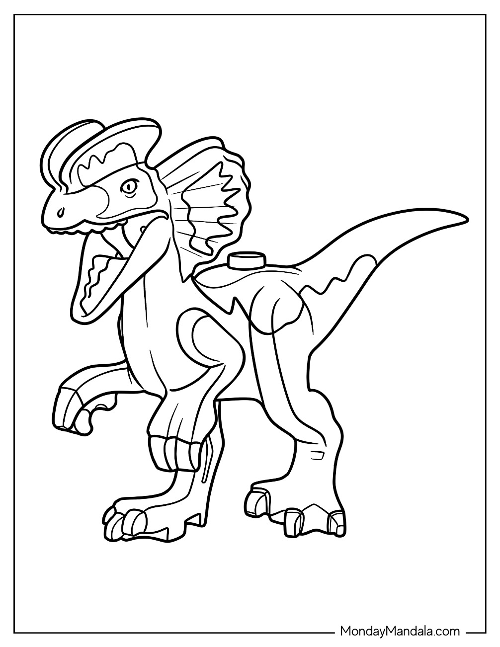 Easy Dilophosaurus Coloring Page Lego For Preschoolers coloring page