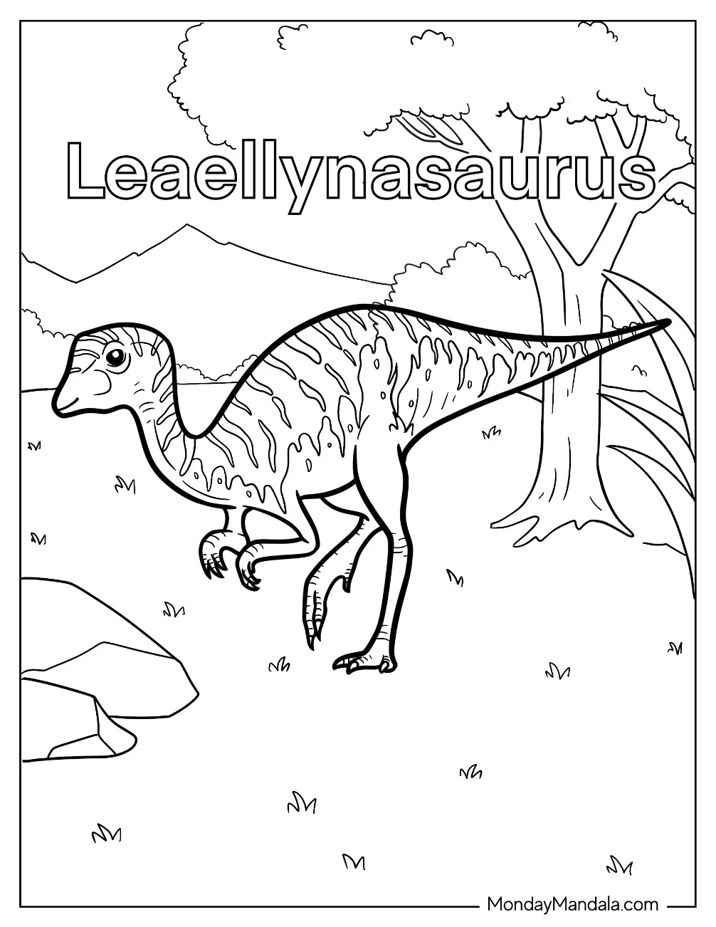 Dinosaur Coloring Page Of Kawaii Leaellynasaurus Coloring Sheet coloring page
