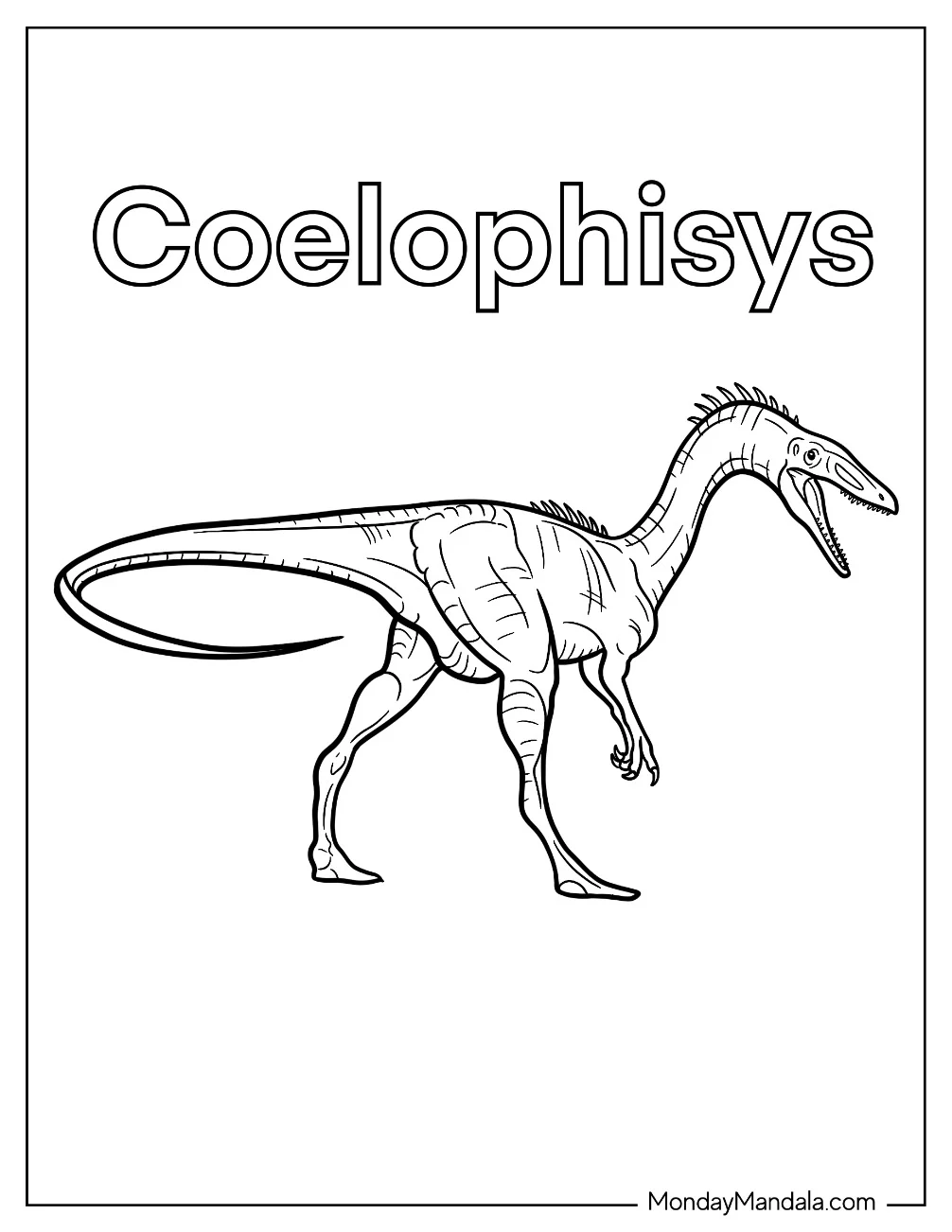 Easy Coelophisys Coloring Page For Kids coloring page