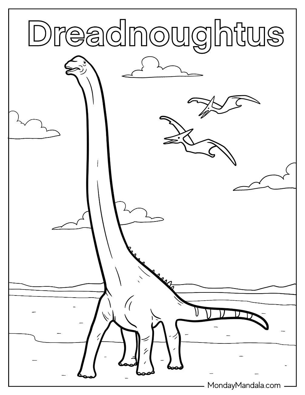 Majestic Dreadnoughtus Coloring Page coloring page
