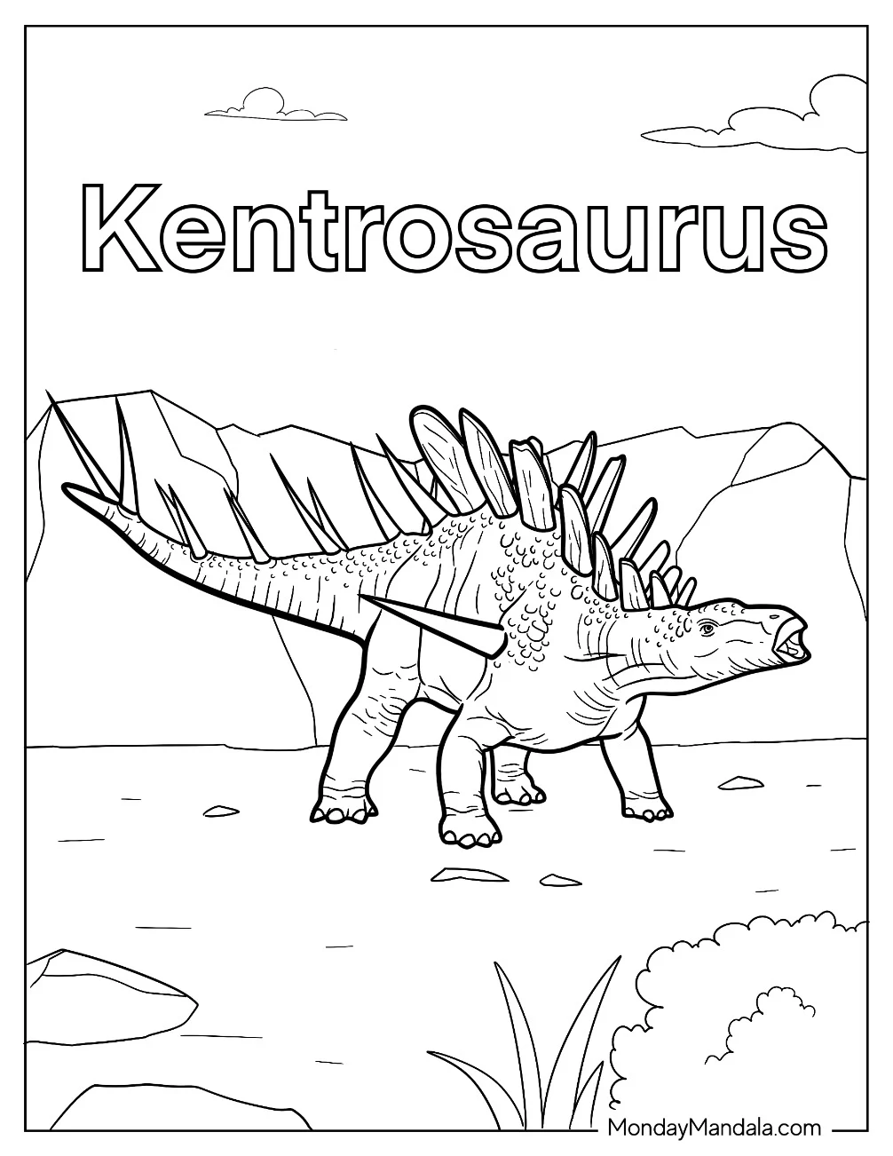 Powerful Kentrosaurus Coloring Page coloring page