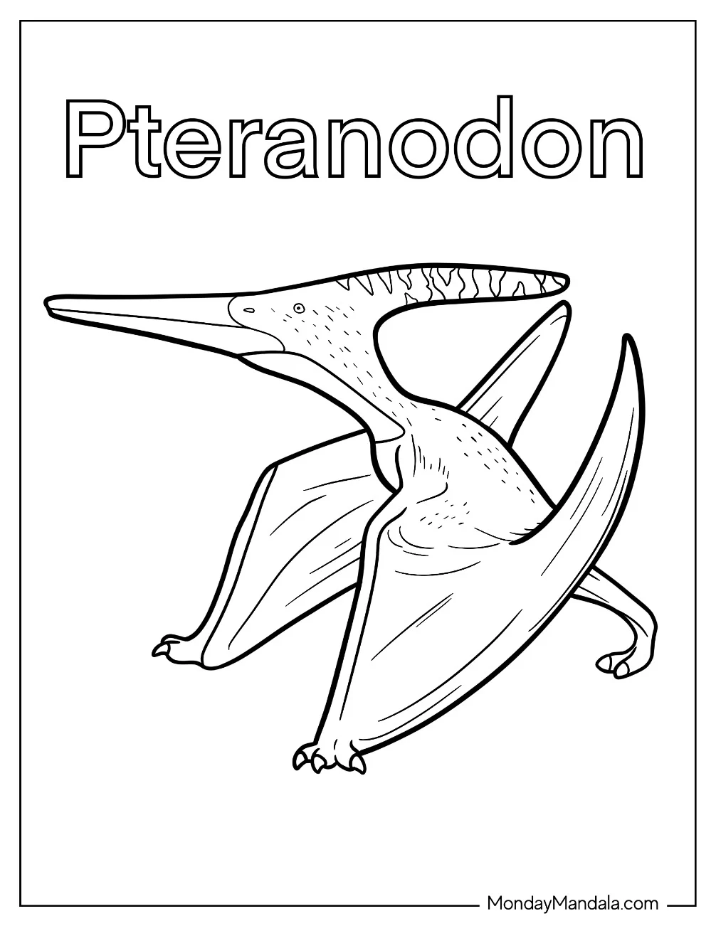 Pteranodon Dinosaur Coloring Page For Kids coloring page