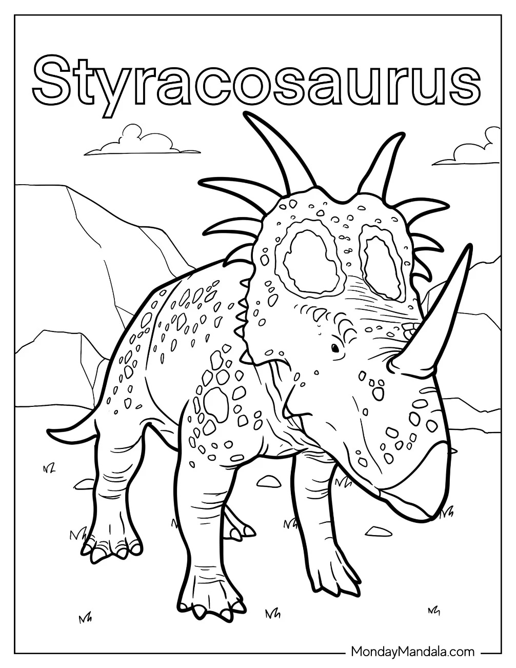 Tough Styracosaurus Coloring Page coloring page