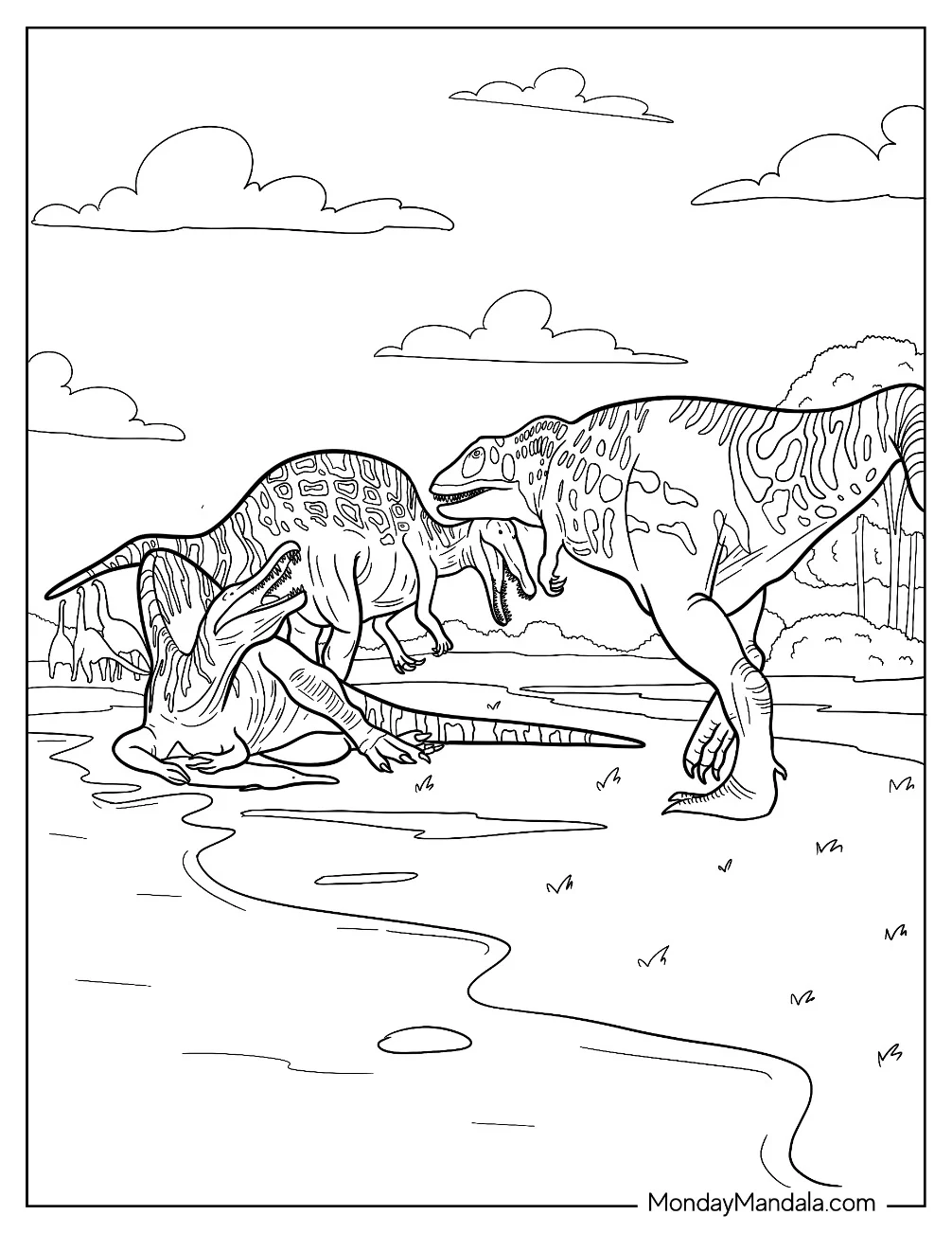 Gigantosaurus Catching Two Gigantosaurus Coloring Page coloring page