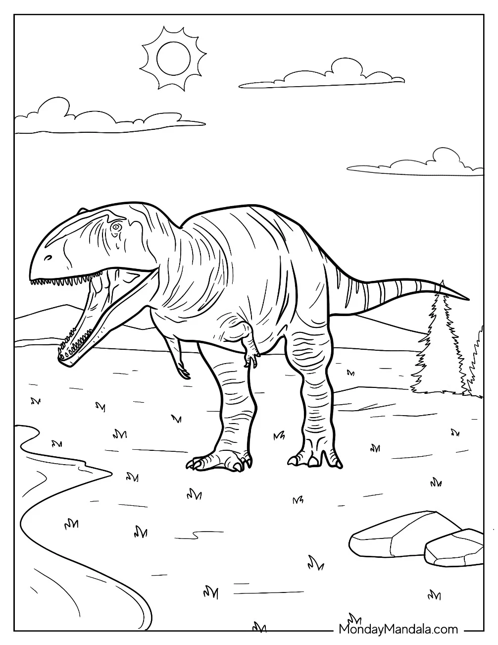 Gigantosaurus Coloring Page Roaming The Forest coloring page