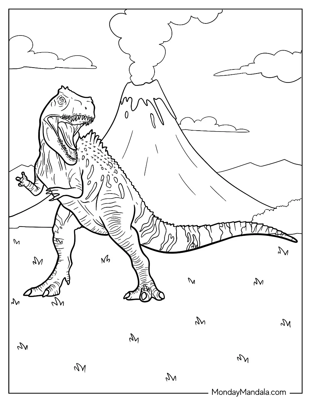 Gigantosaurus Coloring Page Showing Sharp Teeth coloring page