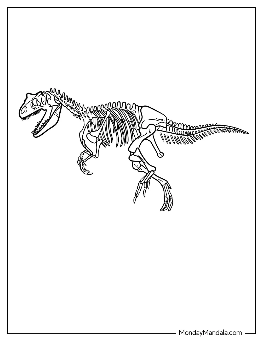 Gigantosaurus Coloring Page Skeleton coloring page