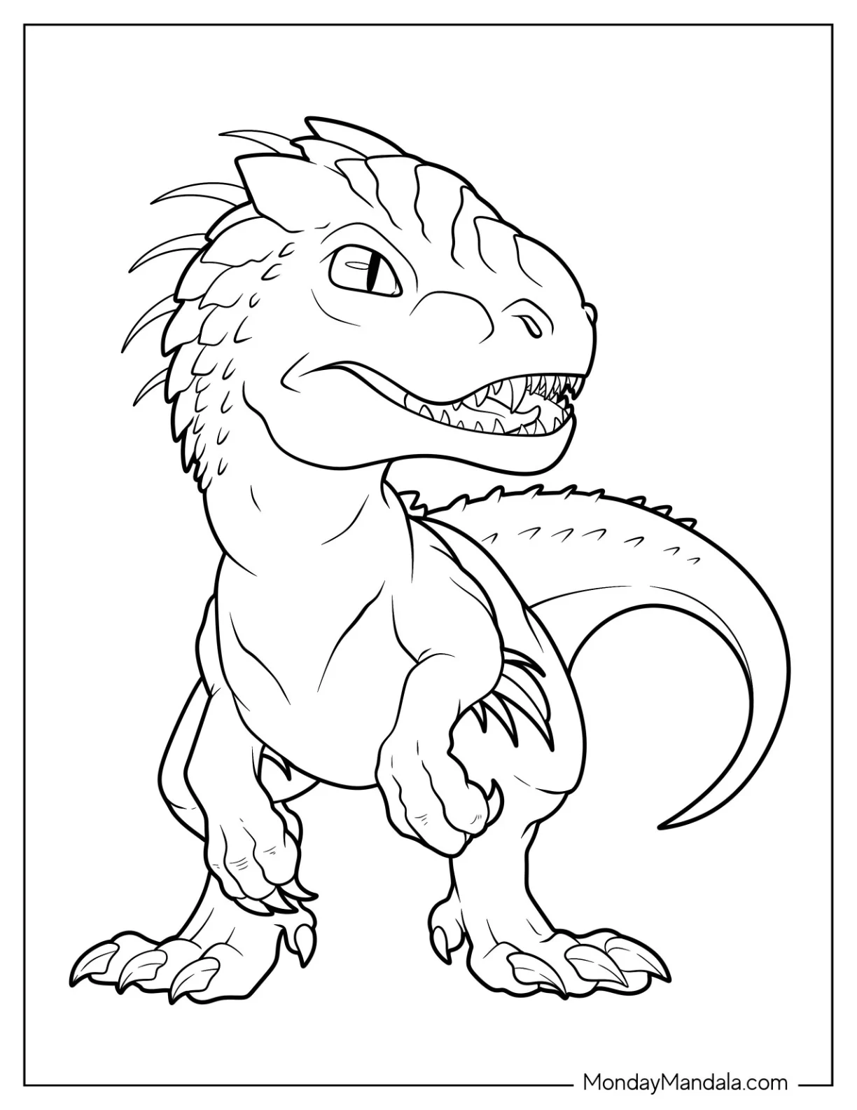 Baby Indominus Rex Coloring Page For Preschoolers coloring page