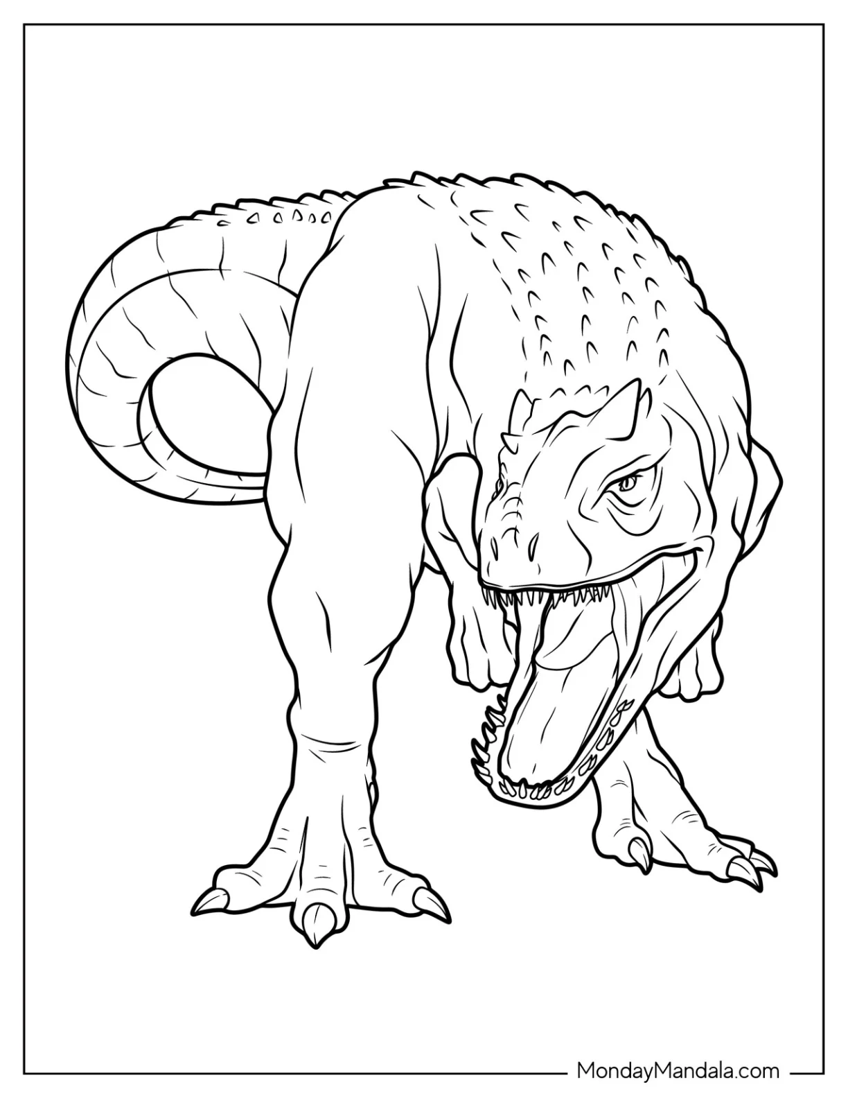 Easy Indominus Rex Coloring Page Outline For Kids coloring page