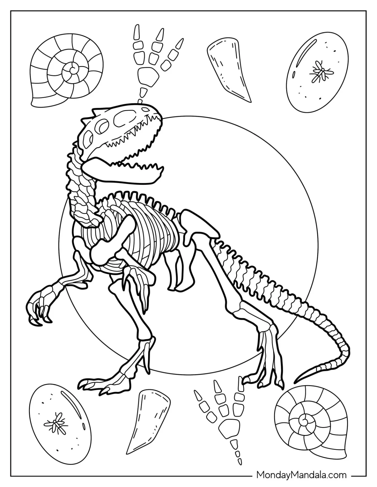 Indominus Rex Coloring Page Skeleton coloring page