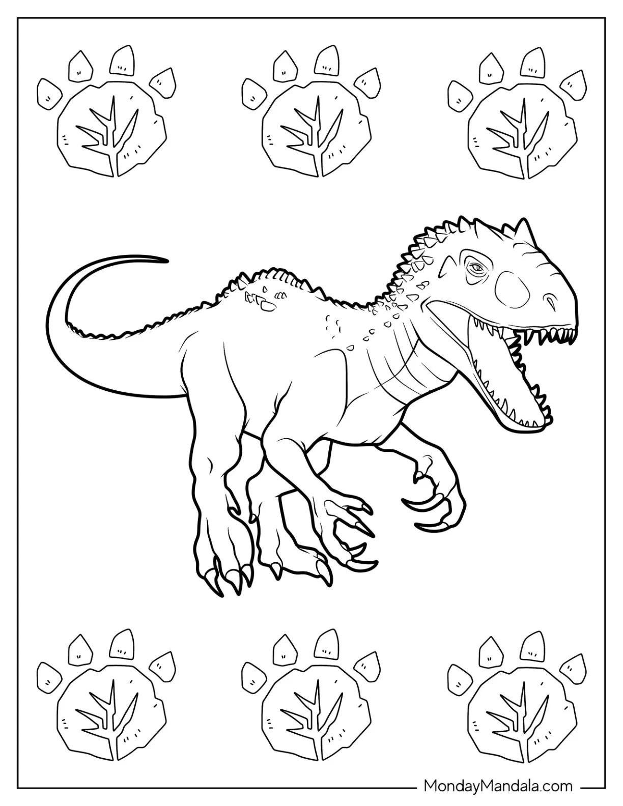 Large Indominus Rex Coloring Page Roaring For Kids coloring page
