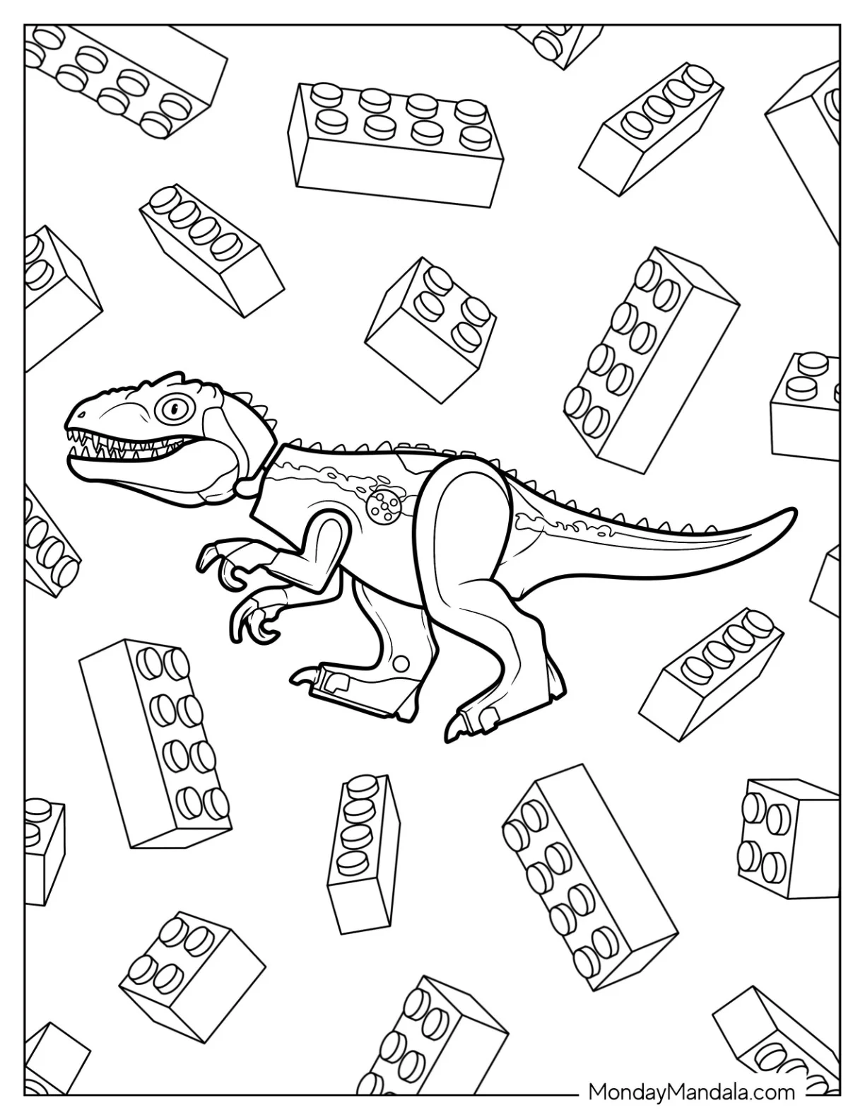 Lego Indominus Rex Coloring Page coloring page