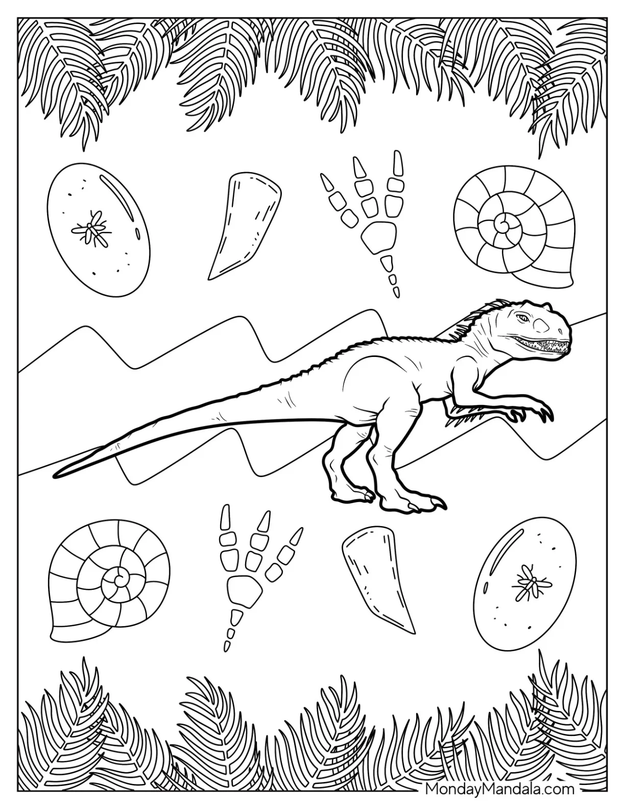 Side Profile Of Indominus Rex Coloring Page coloring page