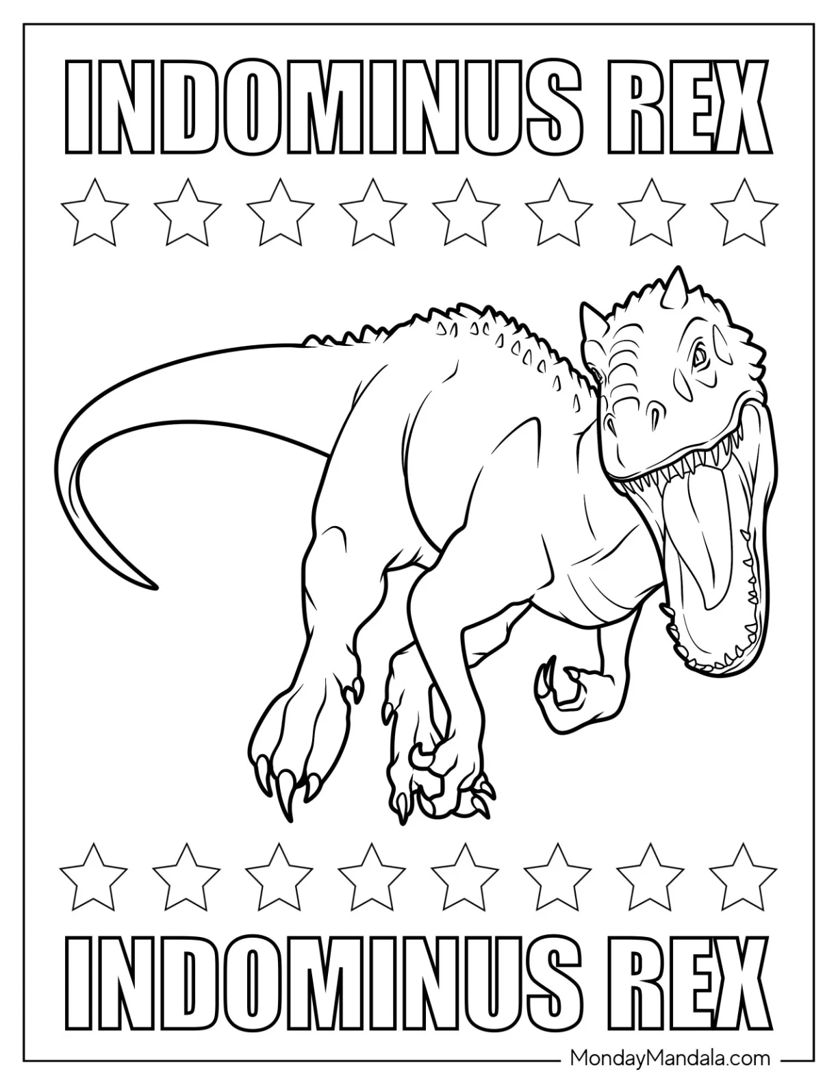 Terrifying Indominus Rex Coloring Page coloring page