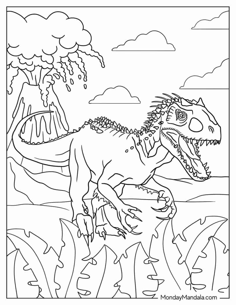 Indominus Rex From Jurassic World Coloring Sheet coloring page