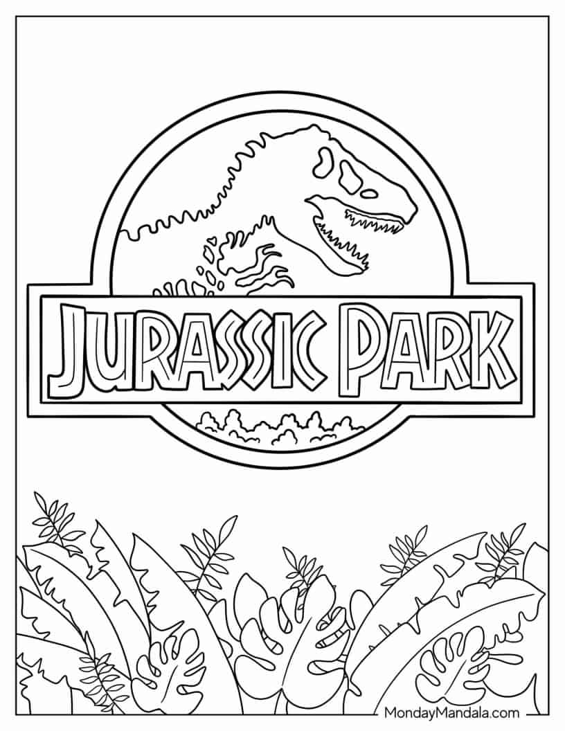 Jurassic Park Logo Coloring Page For Kids coloring page