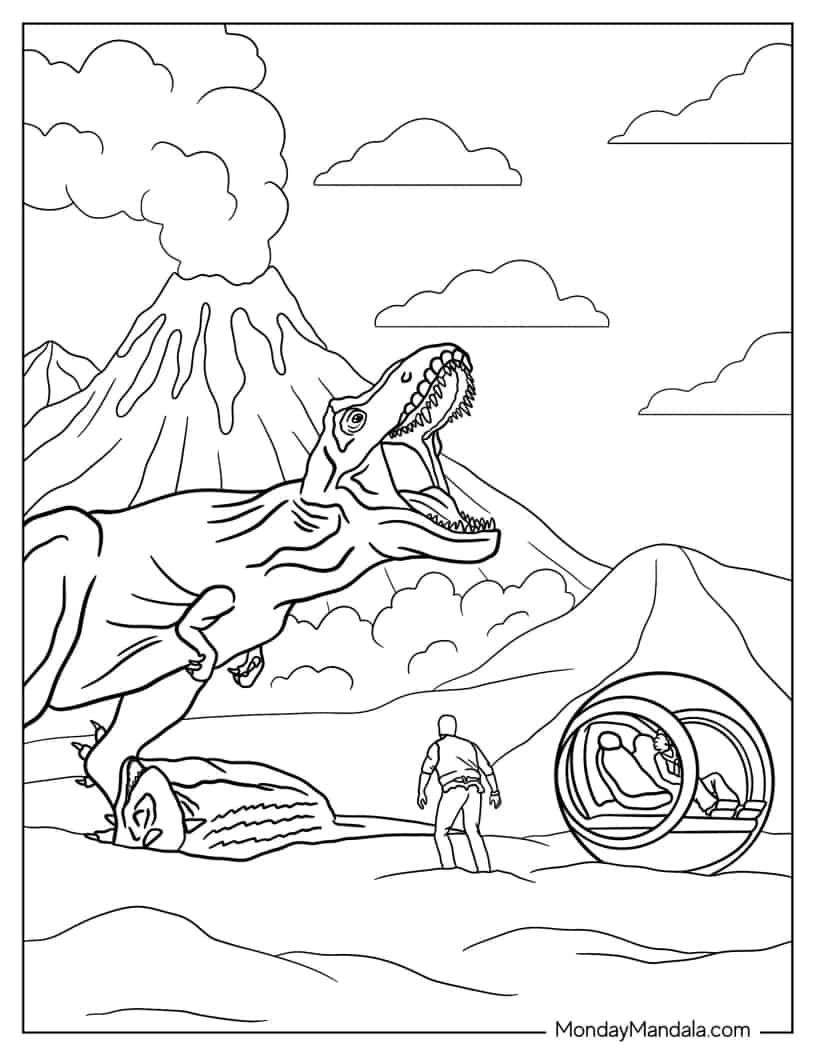 Jurassic World Movie Poster Coloring Page coloring page