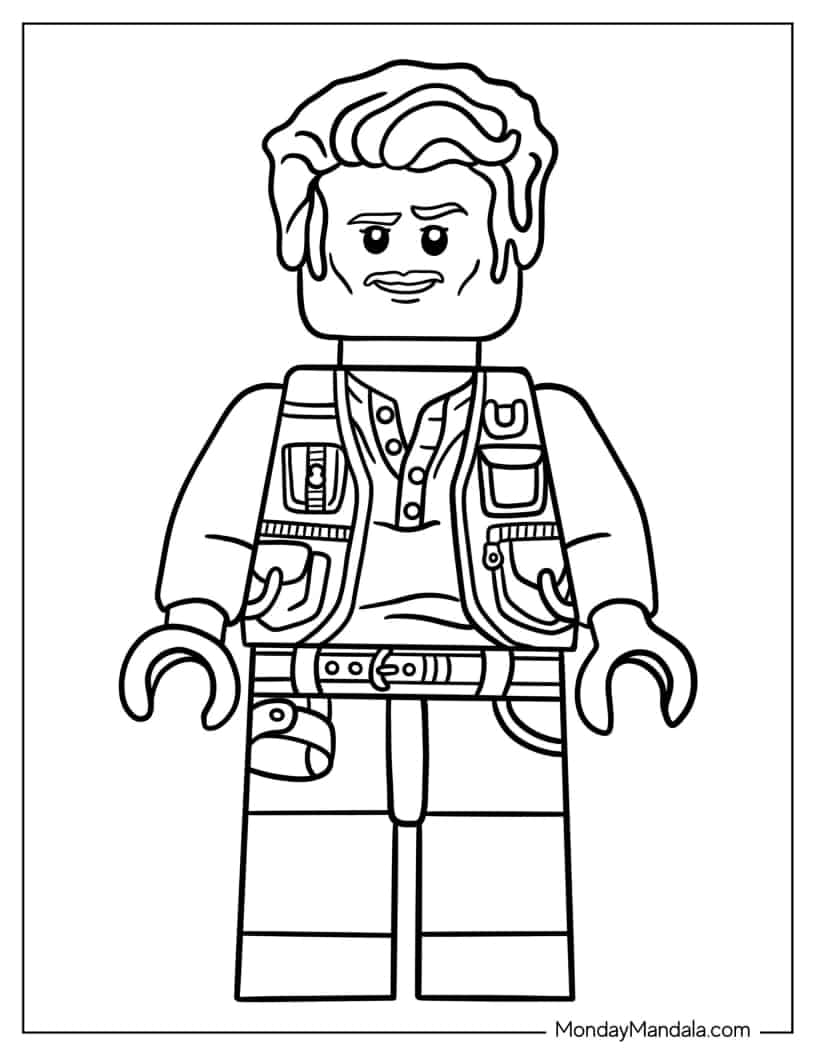 Lego Owen Grady From Jurassic World To Color coloring page