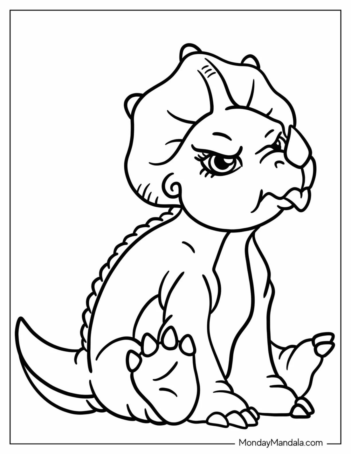 Angry Cera Sticking Her Tongue Out Coloring Page For Preschoolers coloring page