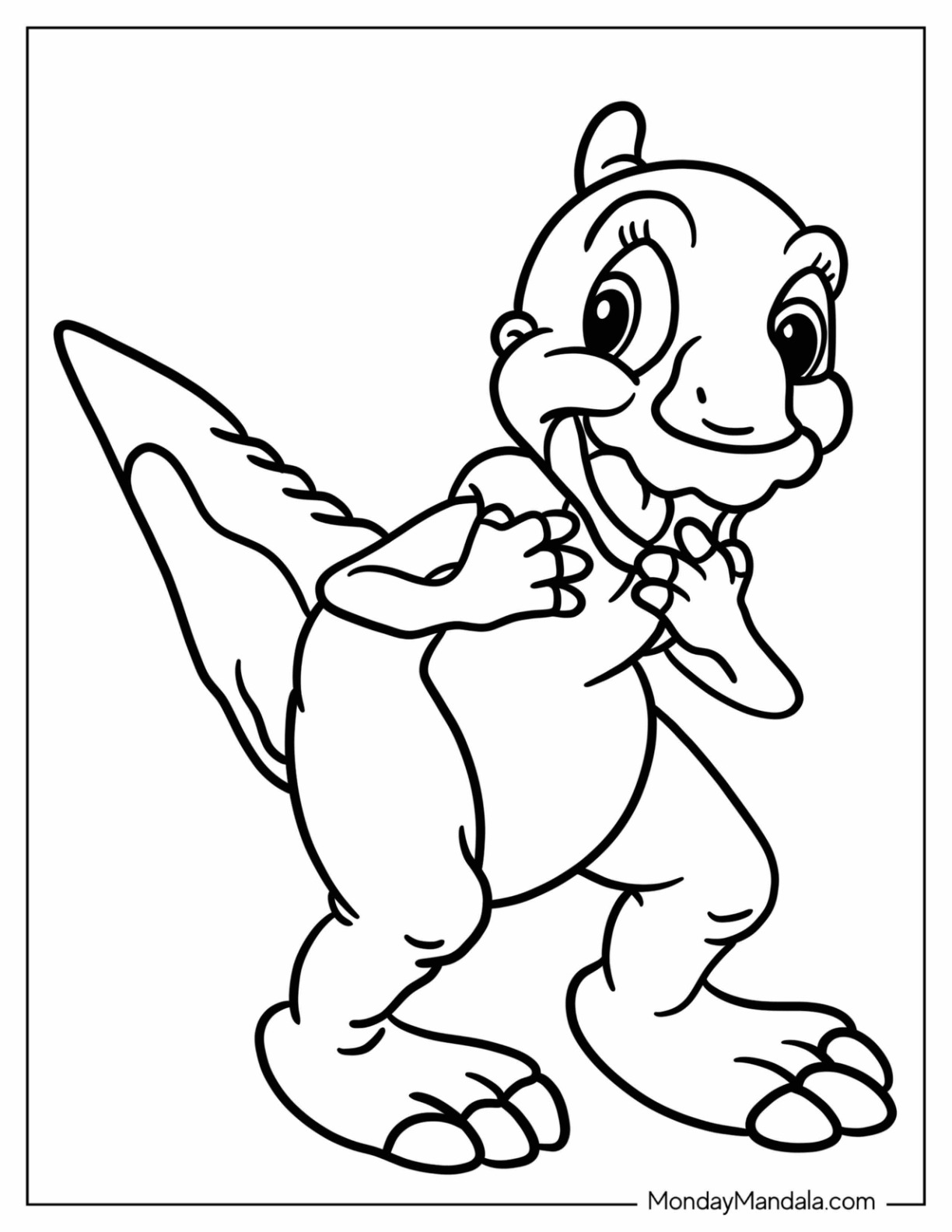 Easy Laughing Ducky Coloring Page For Kids coloring page — printable line art