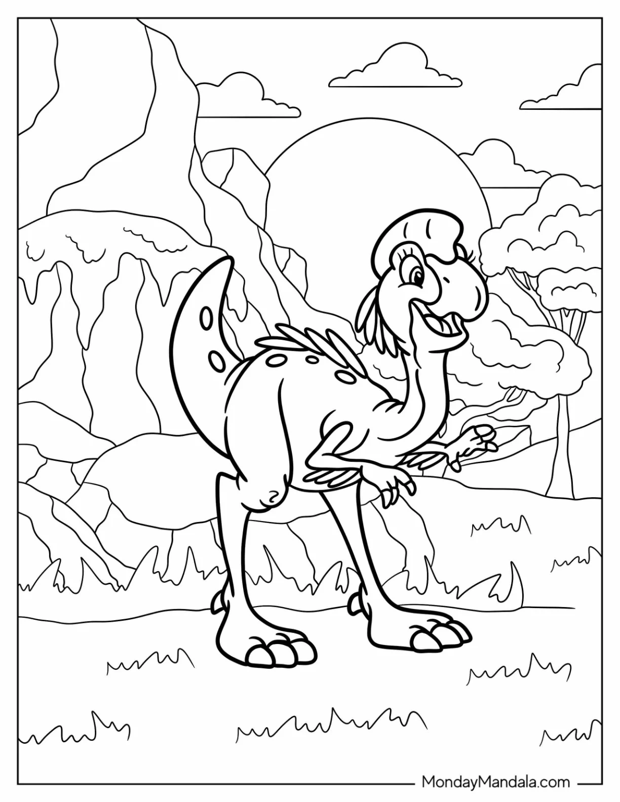 Happy Ruby on The Mountain Coloring Page coloring page