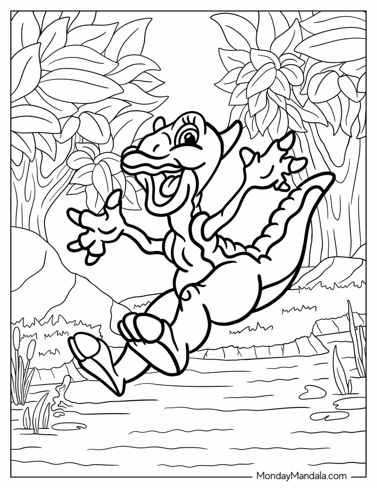 Land Before Time Ducky Jumping In The Air coloring page