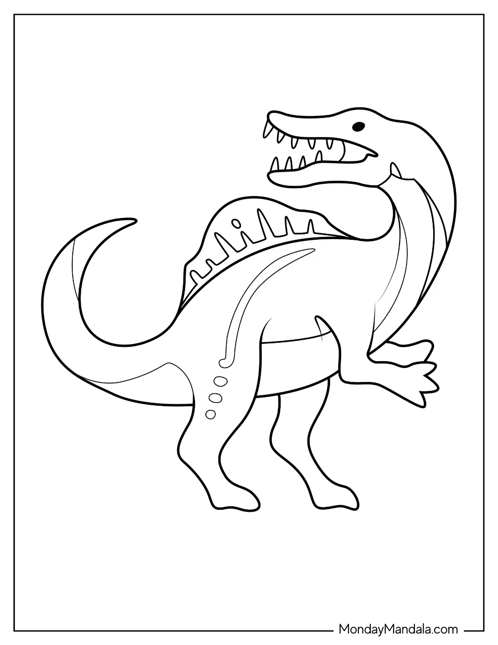Cute Spinosaurus Coloring Page Outline For Kids coloring page