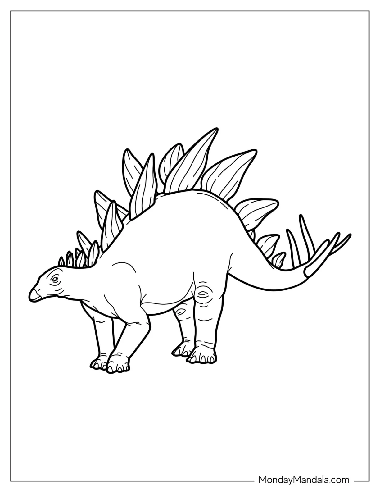 Baby Stegosaurus Coloring Page For Kids coloring page