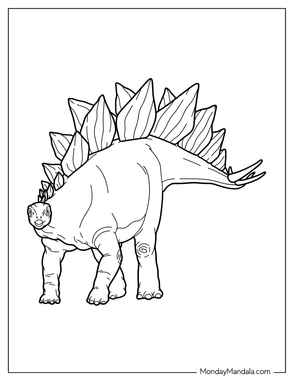 Detailed Stegosaurus Coloring Page For Kids coloring page